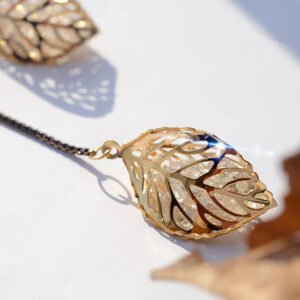 Leaf Tassel Long Necklace Women New Fashion Jewelry Black - Image 2