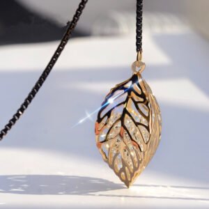 Leaf Tassel Long Necklace Women New Fashion Jewelry Black - Image 3