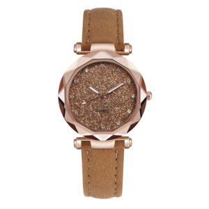 Casual Women Romantic Starry Sky Wrist Watch Leather Rhinestone Designer Ladies Clock - Image 4