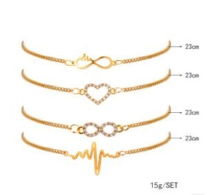Modyle   Gold Color Crystal Wedding Bracelets Set CZ Stone Heart Bracelets Bangles For Woman - Image 2