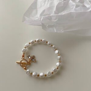 Classic Fashion Natural Stone Pearl Pendant Bracelet - Image 3
