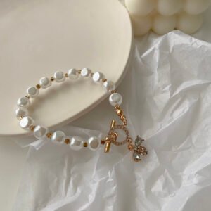 Classic Fashion Natural Stone Pearl Pendant Bracelet - Image 8