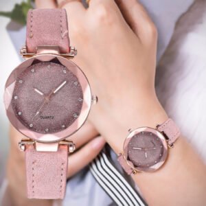 Casual Women Romantic Starry Sky Wrist Watch Leather Rhinestone Designer Ladies Clock - Image 6