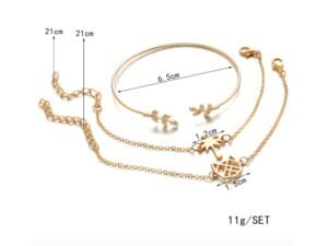 Modyle   Gold Color Crystal Wedding Bracelets Set CZ Stone Heart Bracelets Bangles For Woman - Image 4