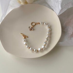 Classic Fashion Natural Stone Pearl Pendant Bracelet - Image 9