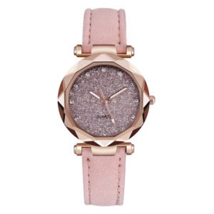 Casual Women Romantic Starry Sky Wrist Watch Leather Rhinestone Designer Ladies Clock - Image 3