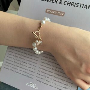 Classic Fashion Natural Stone Pearl Pendant Bracelet - Image 2
