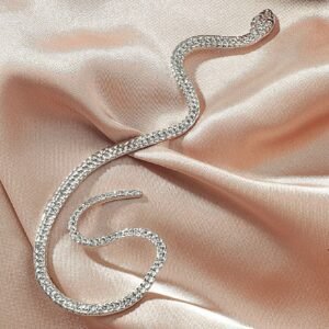 No Hole Ear Clip Vintage Zircon Snake Shaped Earrings for Women - Image 2