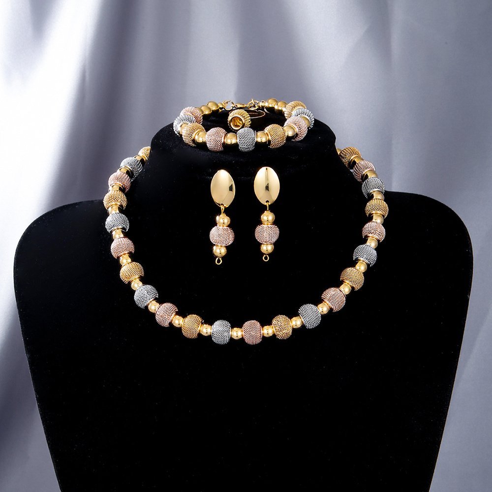 Metallic Bead Jewelry Set - Image 4