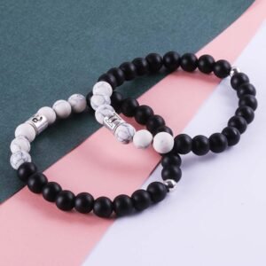 Frosted Agate Couple Bracelet
