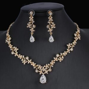 Golden Zircon Bridal Set
