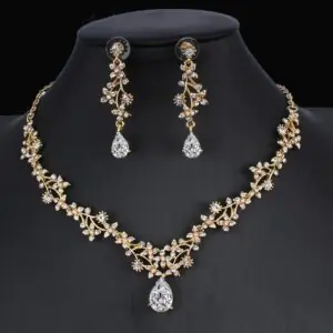 Golden Zircon Bridal Set