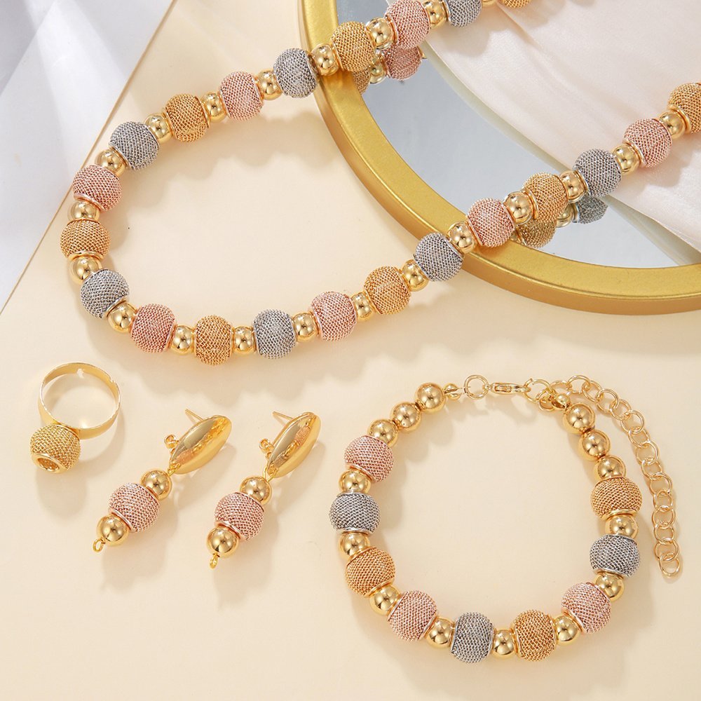 Metallic Bead Jewelry Set - Image 3