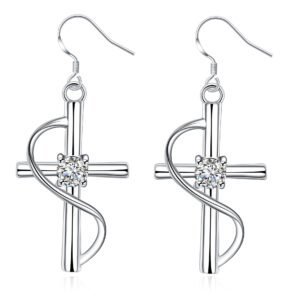 Elongated Cross Earrings