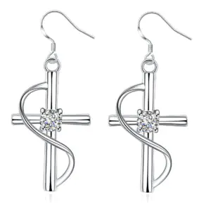 Elongated Cross Earrings