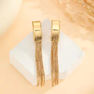 Gold Bead Tassel Earrings