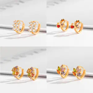 Square Crystal Zircon Earrings