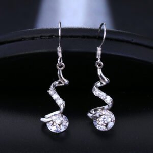 Purple Zircon Hook Earrings