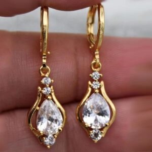 Purple Zircon Drop Earrings